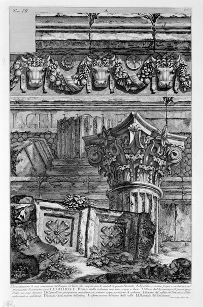 Demonstration of various ornaments of the Temple of Vesta, proving the symbols of this Deity by Francesco Piranesi